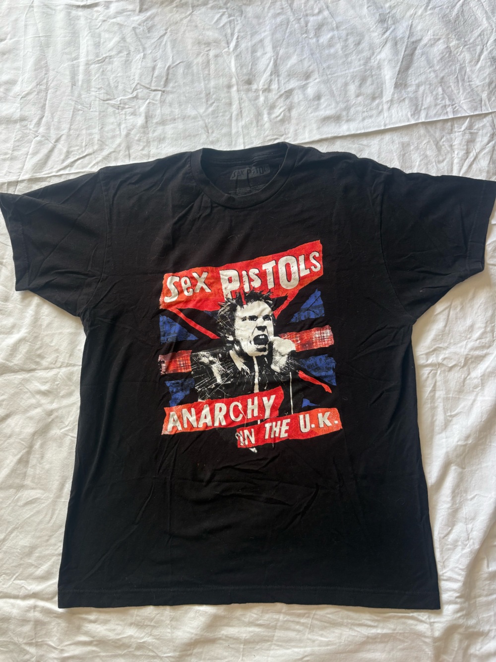 Black Graphic Band T-Shirt - Anarchy Design